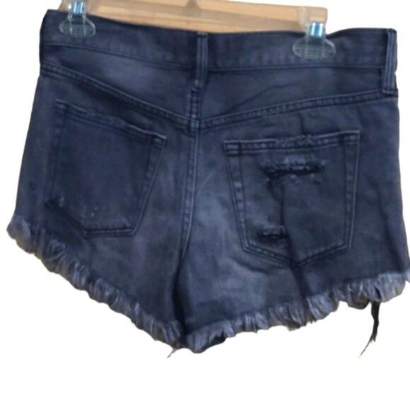 We The Free Faded Black Distressed Denim Shorts - Picture 3 of 6